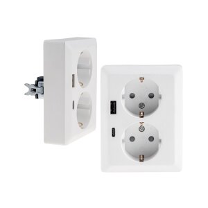 MILOS Schutzkontakt-Steckdose 2-fach 250V~/ 16A, 1x UP,...