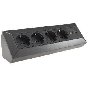 4-fach Ecksteckdose  mit 2x USB 4X Steckdosen I 90°...