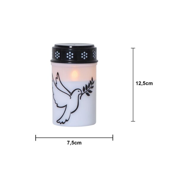 LED Grablicht Dove Weiß – Taubenmotiv, Timer, IP44, Außenbereich