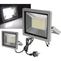 LED Fluter SlimLine CTF-SLT 30 – 30W, 2960 Lumen, IP65, 4000K neutralweiß, silber, 230V