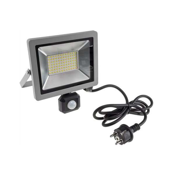 LED Fluter SlimLine CTF-SLT50 PIR – 50W, 5220 Lumen, IP65, 4000K, PIR-Bewegungsmelder, 230V
