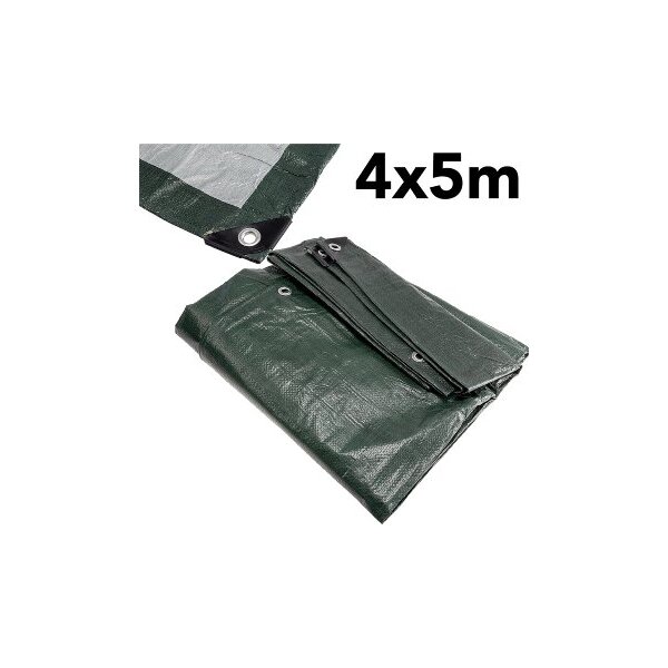 Allzweck Gewebeplane mit Ösen 4x5m reißfest, 120g/m², dunkelgrün