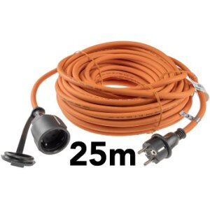 Verlängerungskabel 25m, IP44, Orange H07RN-F 3G1,5 , Stecker / Kupplung