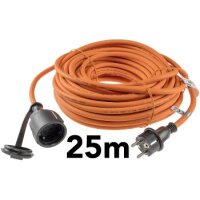 Verlängerungskabel 25m, IP44, Orange H07RN-F 3G1,5 , Stecker / Kupplung