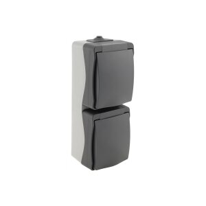 ChiliTec Aufputz Steckdose 2-fach IP54 Feuchtraum...