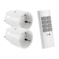 ChiliTec Funksteckdose Set Pilota Casa - 2x Steckdose mit 1x Fernbedienung - Innen max. 30m Reichweite