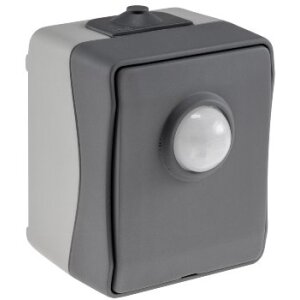 NUQUI Feuchtraum PIR Bewegungsmelder 120°, bis 6m, 250V~, 2-500W, IP54