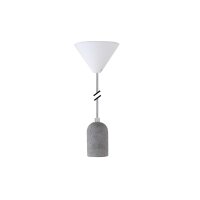 Deko Set Textilkabel silber mit Beton-Lampenfassung E27 und weißem Baldachin