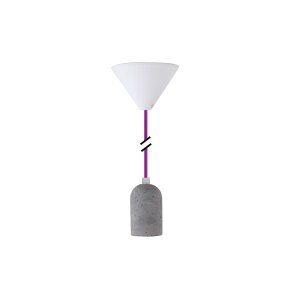 Deko Set Textilkabel lila mit Beton-Lampenfassung E27 und...