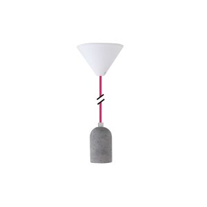 Deko Set Textilkabel pink mit Beton-Lampenfassung E27 und...