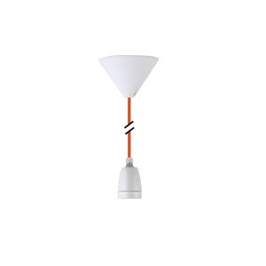 Deko Set Textilkabel orange mit Keramik-Lampenfassung E27...