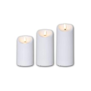 LED-Kerze mit 3D-FLAMME und Timer in warmweiß Set 4...