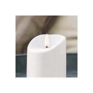 LED-Kerze mit 3D-FLAMME und Timer in warmweiß Set 2 (13+18cm)