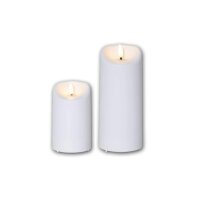 LED-Kerze mit 3D-FLAMME und Timer in warmweiß Set 2 (13+18cm)