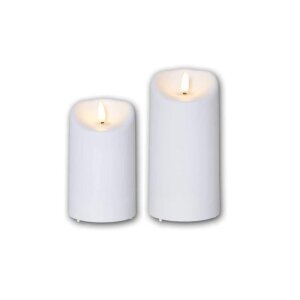 LED-Kerze mit 3D-FLAMME und Timer in warmweiß Set 1...