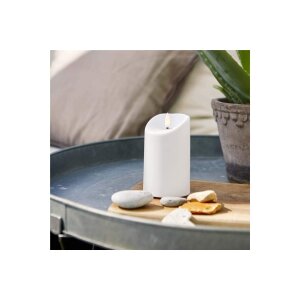 LED-Kerze mit 3D-FLAMME und Timer in warmweiß Set 1 (13+15cm)