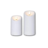 LED-Kerze mit 3D-FLAMME und Timer in warmweiß Set 1 (13+15cm)