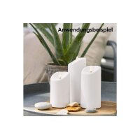 LED-Kerze mit 3D-FLAMME und Timer in warmweiß Set 1 (13+15cm)