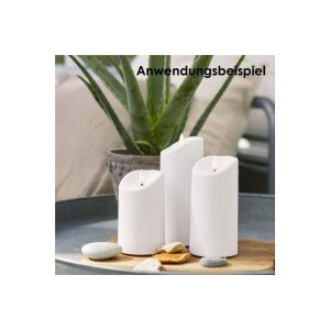 LED-Kerze mit 3D-FLAMME und Timer in warmweiß...