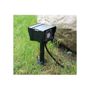 Gartensteckdose mit Erdspieß, 2-fach IP44, 2m Kabel, Zeitschaltuhr