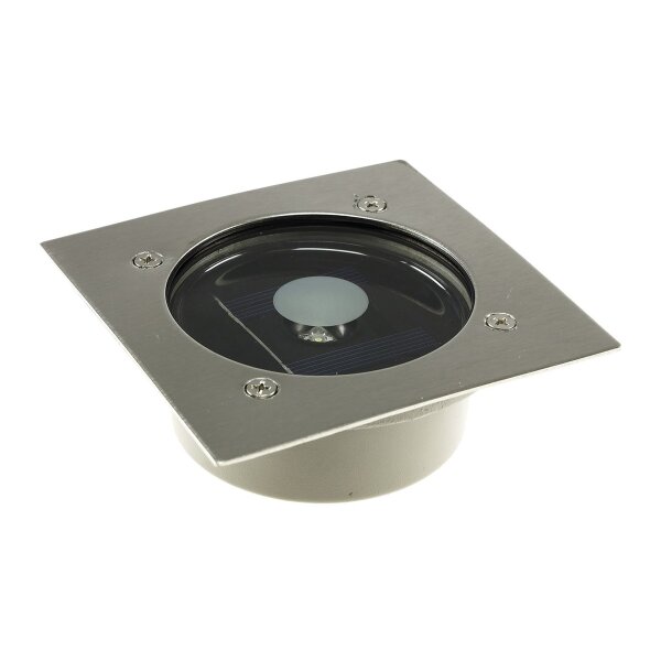 Solar Bodenstrahler „CTB-E“ – Edelstahl, 105×105×40 mm, IP44, trittfest, 600 mAh Akku