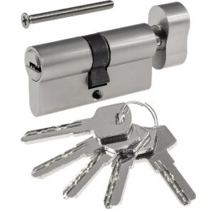 Schließzylinder mit Knauf Türschloss Zylinderschloss Profilzylinder inkl. 5 Sicherheits-Schlüsseln (1, 30+30mm I 60mm)
