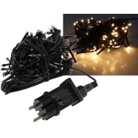 LED Außen-Lichterkette CT-ALK100 – 10 m, 100 LEDs warmweiß, IP44, schwarz