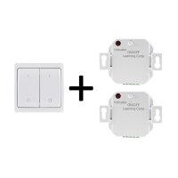 Funk-Schalter Set Pilota Casa 2x Funk-Empfänger mit Funk-Wandschalter 2-Kanal 230V LED bis 300 Watt Bis 70m Reichweite