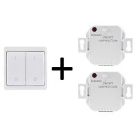 Funk-Schalter Set Pilota Casa 2x Funk-Empfänger mit Funk-Wandschalter 2-Kanal 230V LED bis 300 Watt Bis 70m Reichweite