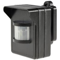 Funk Bewegungsmelder IP44 für Aussen Pilota Casa 90° 8m Reichweite LED Geeignet FunkSignal bis 30 Meter Schwarz
