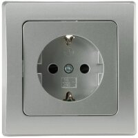 DELPHI UP Schutzkontakt-Steckdose 250V 16A Rahmen Klemmanschluss Silber