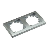 Kombi-Set LED-Dimmer & Steckdose – Silber, 2-fach Rahmen, 230V, 3–60W LED, Unterputz