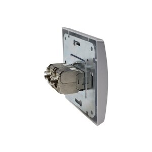 DELPHI Netzwerkdose 2x CAT6 Silber | LAN-Doppeldose |...