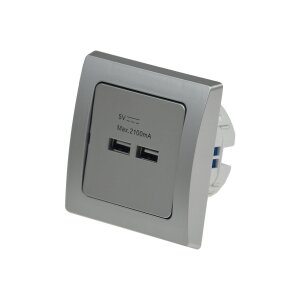 DELPHI 2-fach USB Ladegerät Unterputz 5V 2100mAh...