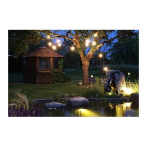 Biergarten-Lichterkette 14 m – 15x E27 Filament, warmweiß, IP65