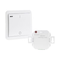ChiliTec Funkschalter Set FunkTaster mit Empfänger 230V / 2000Watt Innen bis 70M Reichweite Lichtschalter Wandschalter mit Timer Funktion Pilota Casa