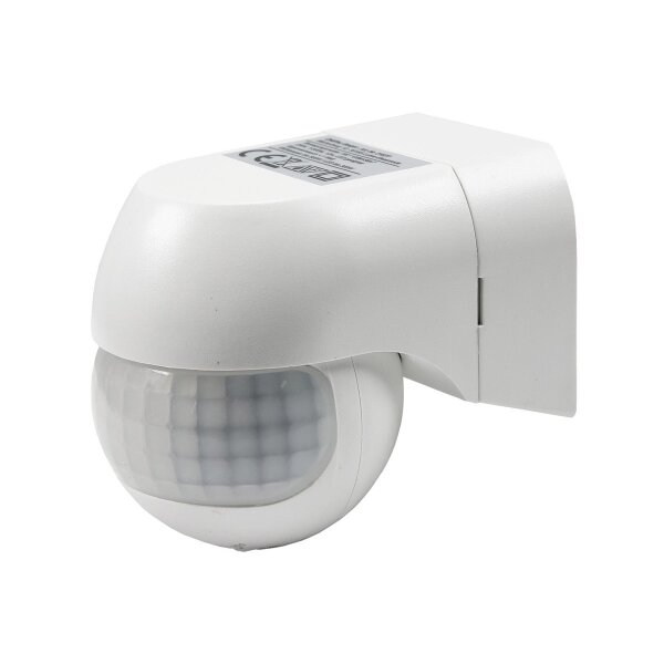 ChiliTec Bewegungsmelder Aussen IP44 180° Erfassung 12m Reichweite Wetterfest für Aussenbereich Schwenkbar/Neigbar Weiß