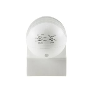 ChiliTec Bewegungsmelder Aussen IP44 180° Erfassung 12m Reichweite Wetterfest für Aussenbereich Schwenkbar/Neigbar Weiß