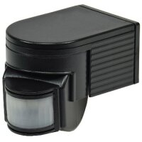 Bewegungsmelder 180° Innen und Aussen IP44 12m Reichweite Aussen-Sensor Einstellbar Schwarz
