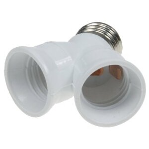 2-fach Lampenfassung Y-Adapter für E27 Lampen Schraubfassung Lampenadapter Weiß
