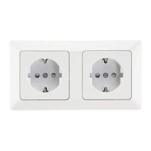 MILOS Set 2 Steckdosen + 2-fach Rahmen 250V~/ 16A,...