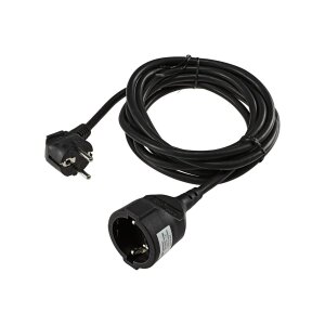 Schutzkontakt-Verlängerung, 3m, schwarz H05VV-F3G...