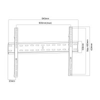 TV-Wandhalter "CT-70 slim" 32-70", max. 40kg, 21mm Wandabstand