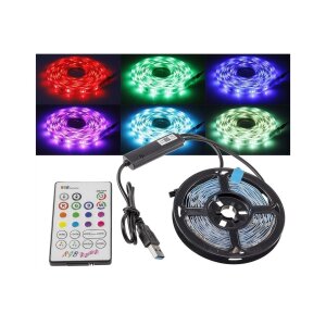 RGB LED-Stripe Set 3,5m + MiniController Farbwechsel,...