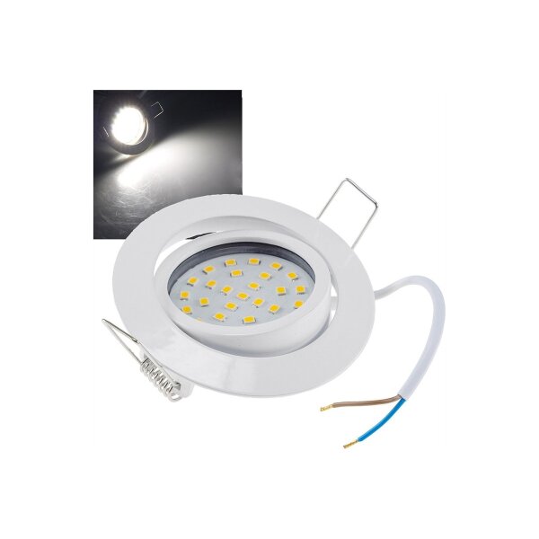 LED-Einbauleuchte "Flat-32" neutralweiß 80x32mm, 5W, 590lm, weißes Gehäuse