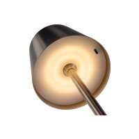 LED Akku-Tischleuchte Foco Tenda – dimmbar, IP44, 2900K, Touch & USB-C – Schwarz