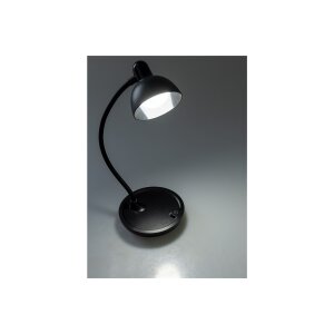 LED Tischleuchte mit Schwanenhals Batterie, dimmbar, warmweiß, Schwarz