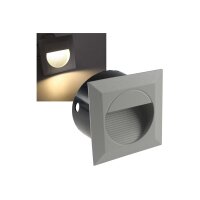 LED Wandeinbauleuchte WEL Q14 – 1,5 W, IP65, 3000K, Aluminium hellgrau