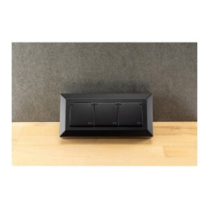 2-fach Steckdosenblock, USB-A+C, schwarz 250V~/ 16A, USB...