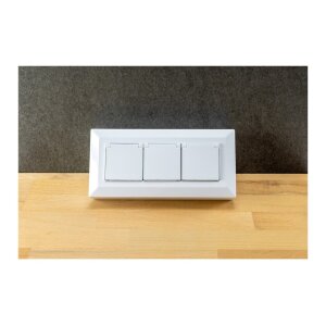 2-fach Steckdosenblock, USB-A+C, weiß 250V~/ 16A, USB 3,1A, PD, mit Klappen